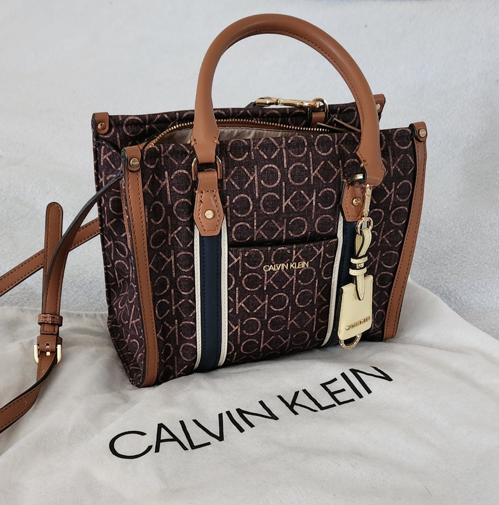 Calvin Klein Black and Brown Satchel